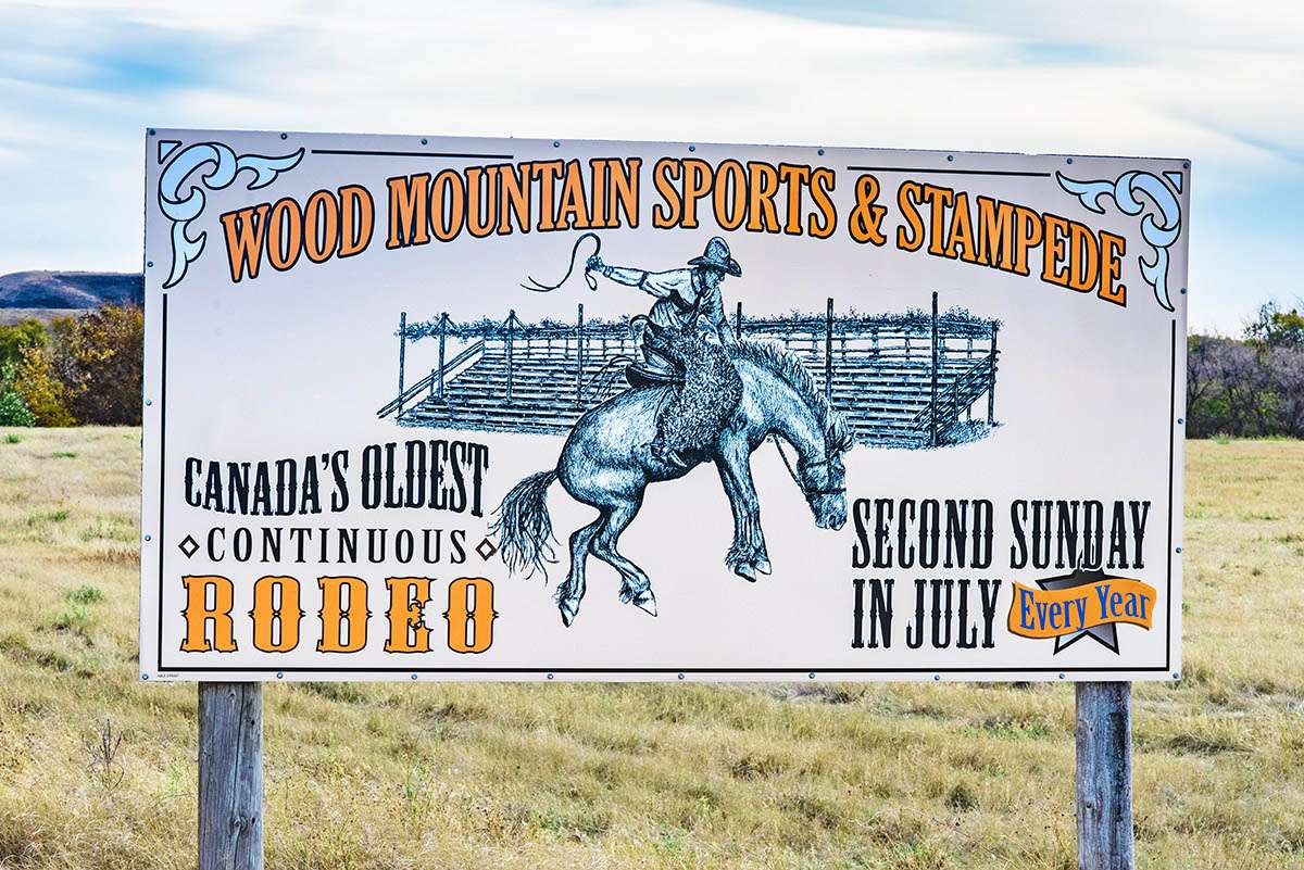 Sign for Wood Mountain Stampede, Saskatchewan