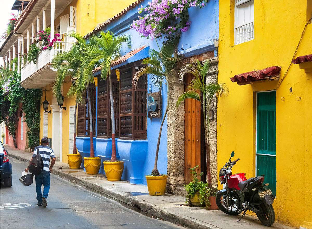 Cartagena street in the old city.