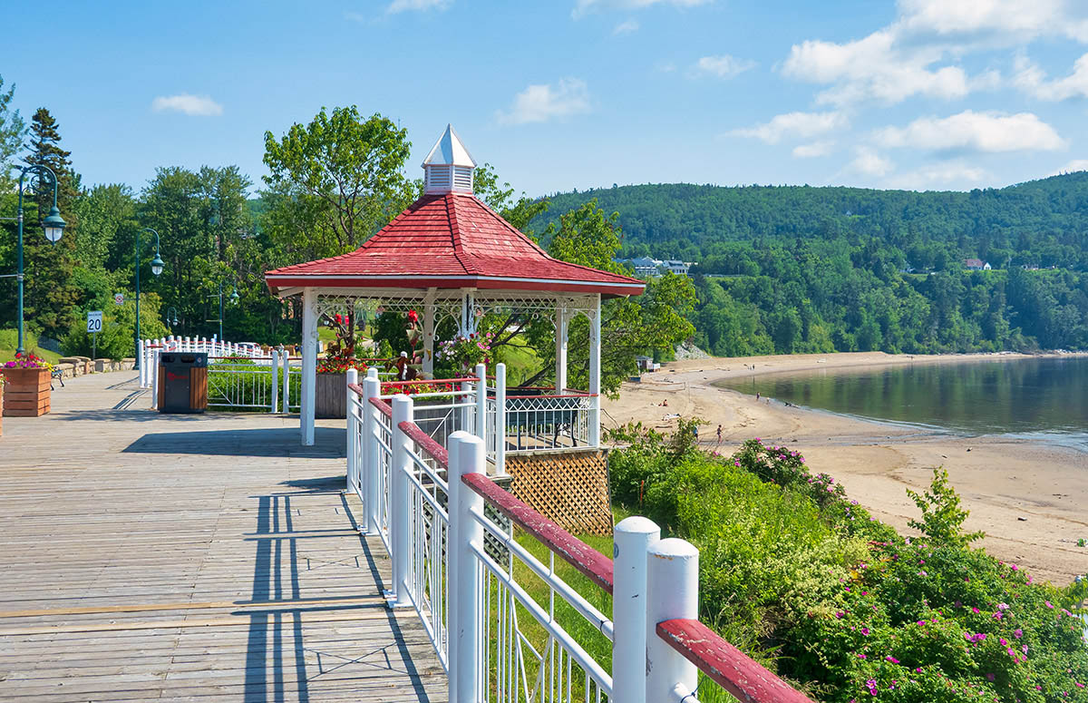Waterfront walkway in Tadoussac, Quebec.