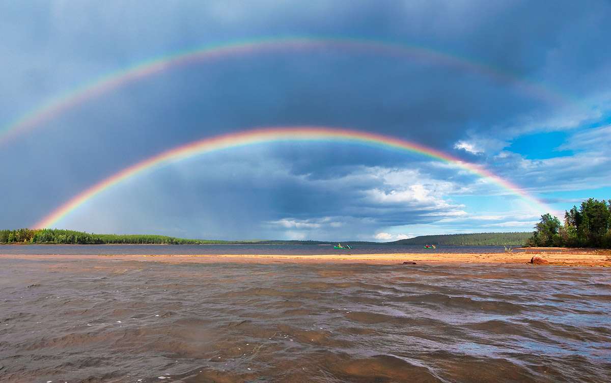 Rainbow over the Waterfound River, Saskatchewan.