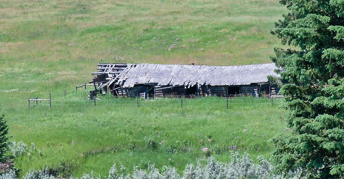 Old log house along Battle Creek, Saskatchewan.