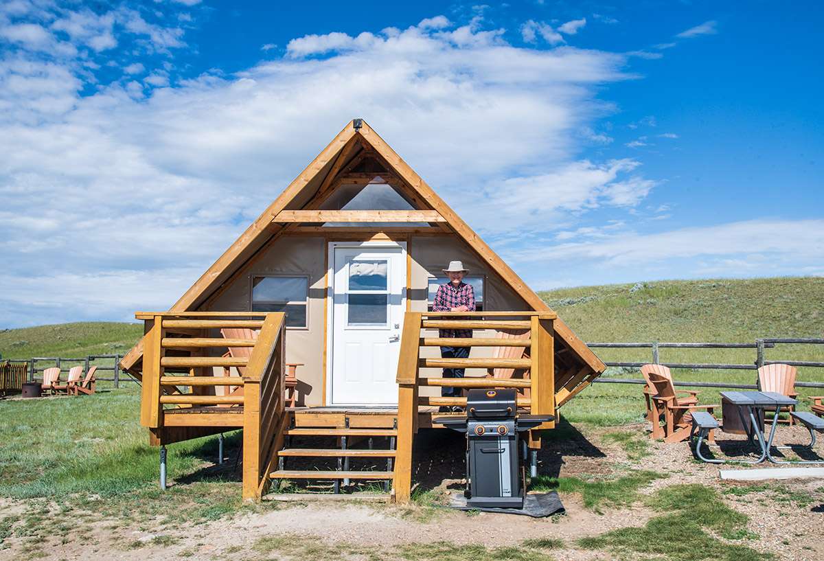 oTENTik in Frenchman Valley Campground, Grasslands National Park.